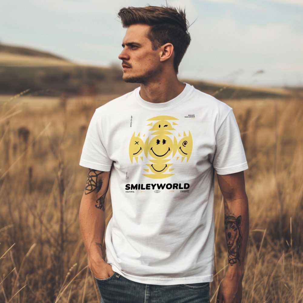 T-shirt homme Smiley World avec un design de Smiley World Kaléidoscope noir