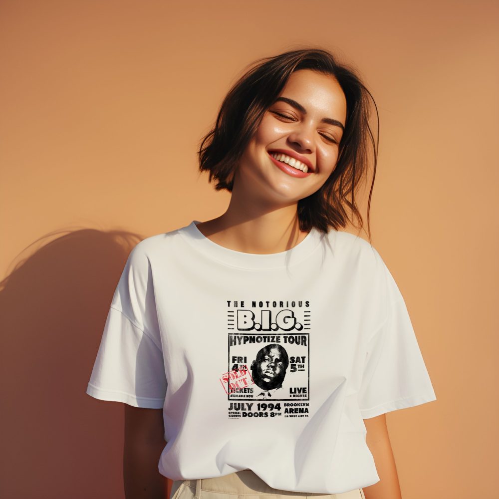 Sweat oversize coton bio Femme The Notorious B.I.G. avec un design de The Notorious B.I.G. Hypnotize Tour noir