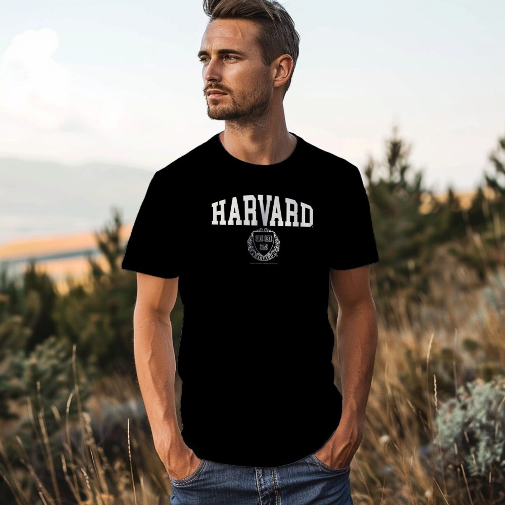 T-shirt Homme Harvard avec un design de Harvard Écusson crème