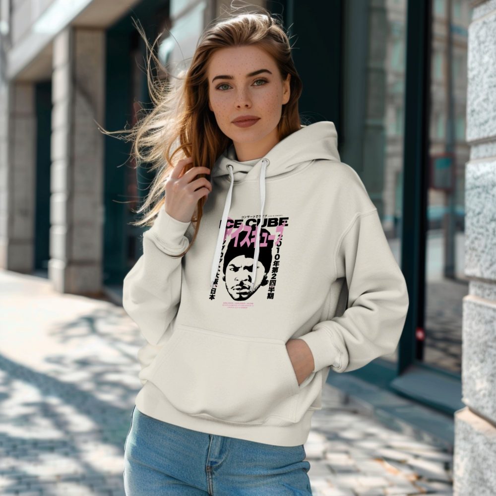 Sweat-shirt à capuche femme Ice Cube avec un design de Ice Cube Live Japan