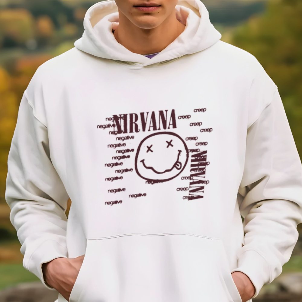 Sweat-shirt à capuche Homme Nirvana avec un design de Nirvana Negative Creep bordeaux