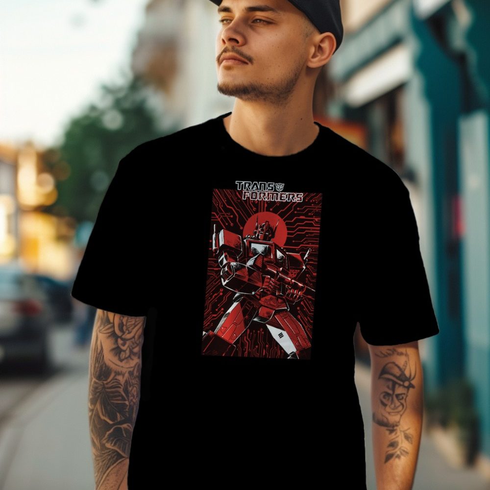 T-shirt Homme Transformers avec un design de Transformers Electronics noir
