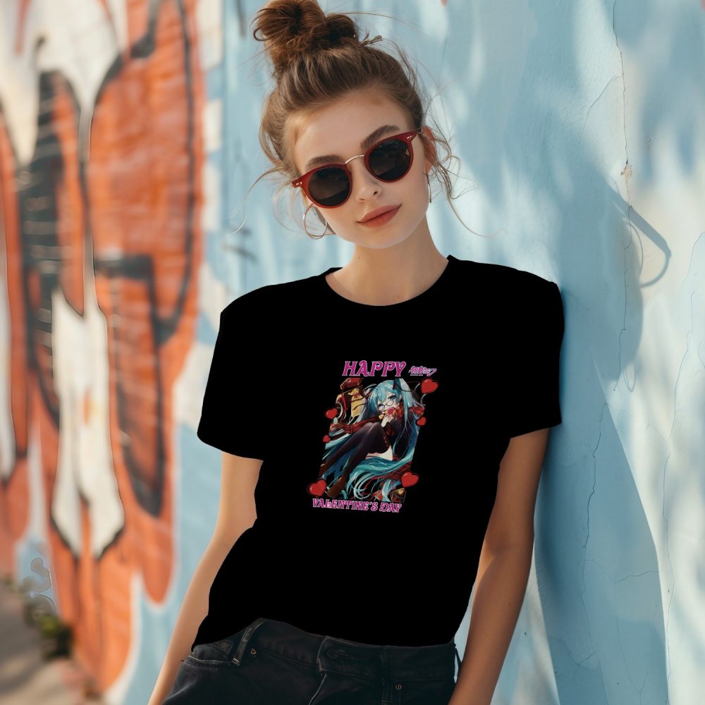 T-shirt Femme Hatsune Miku avec un design de Hatsune Miku Valentine