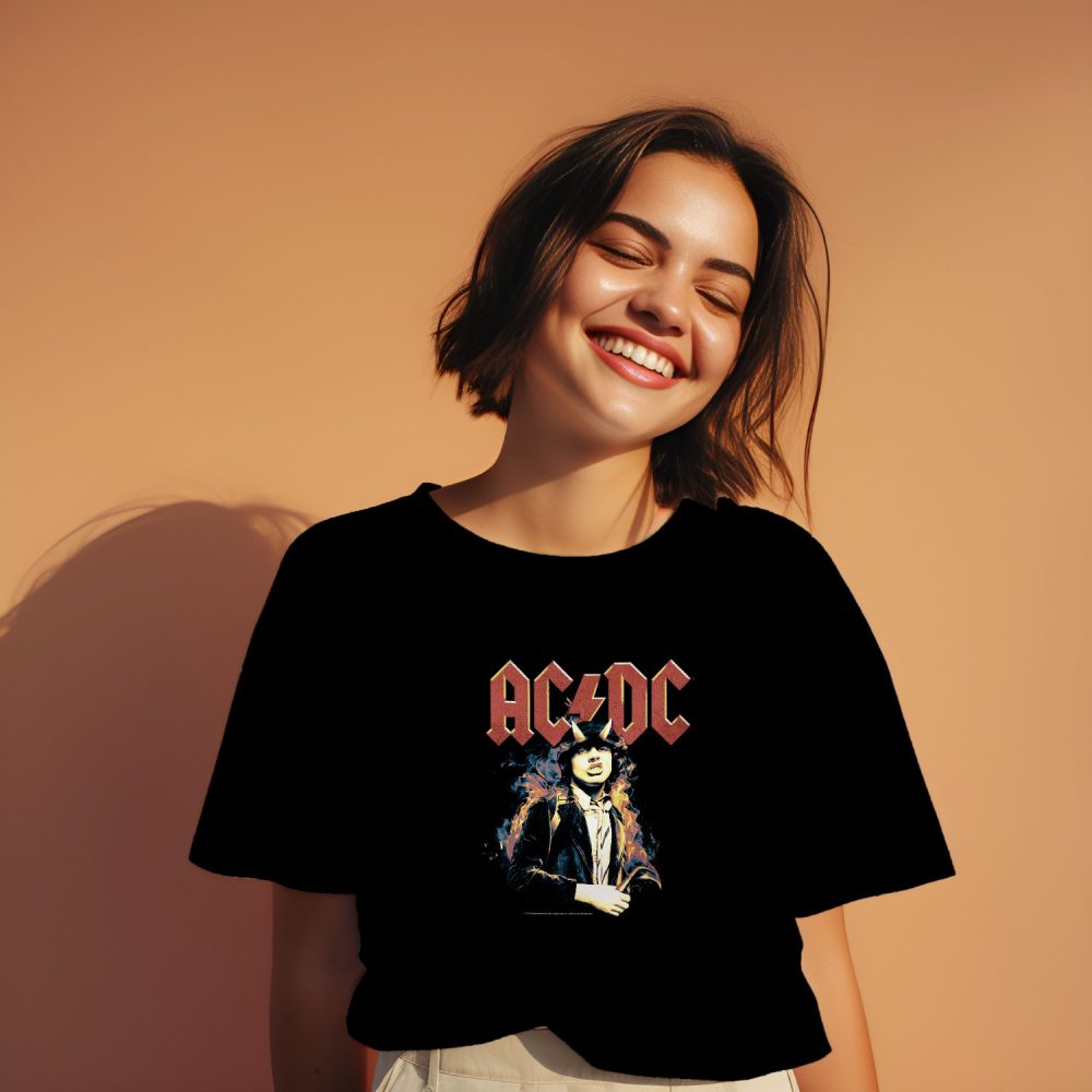 T-shirt bio oversize Femme ACDC avec un design de ACDC