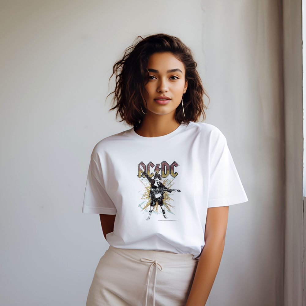 T-shirt bio oversize Femme ACDC avec un design de ACDC Rock