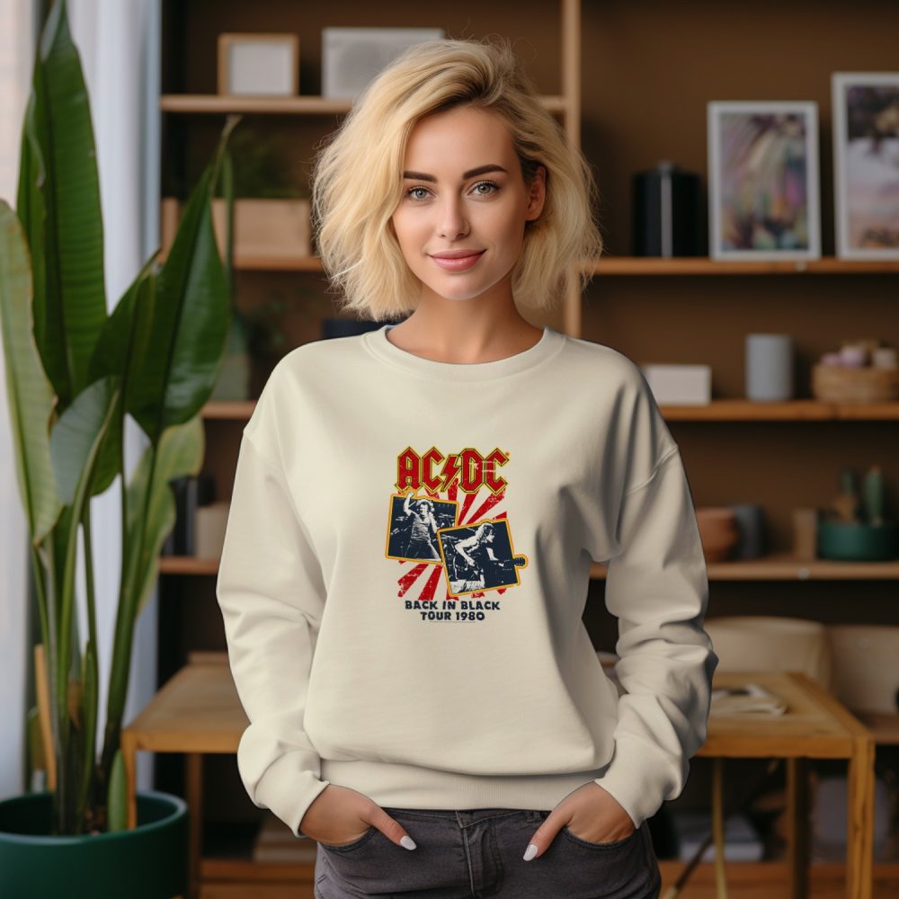 Sweat-shirt à capuche Femme ACDC avec un design de ACDC Black in Back