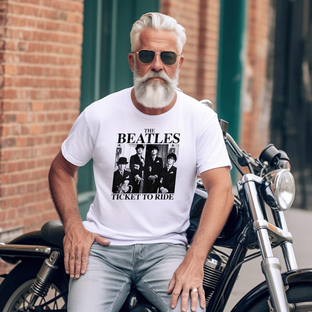 T-shirt Homme The Beatles avec un design de The Beatles Ticket To Ride noir