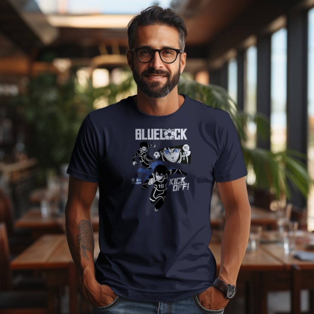 T-shirt Homme Bluelock avec un design de Bluelock Kick Off blanc