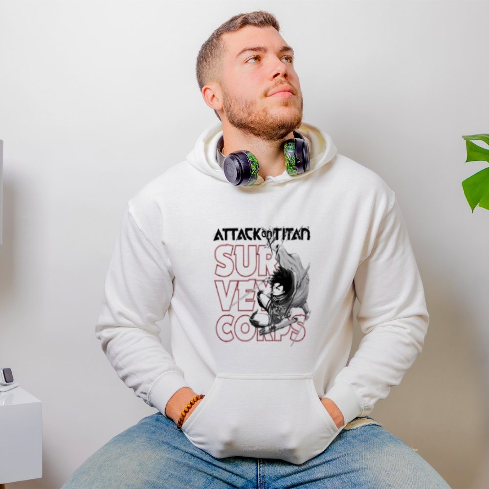 Sweat-shirt à capuche Homme Attack On Titan avec un design de Attack On Titan Survey Corps