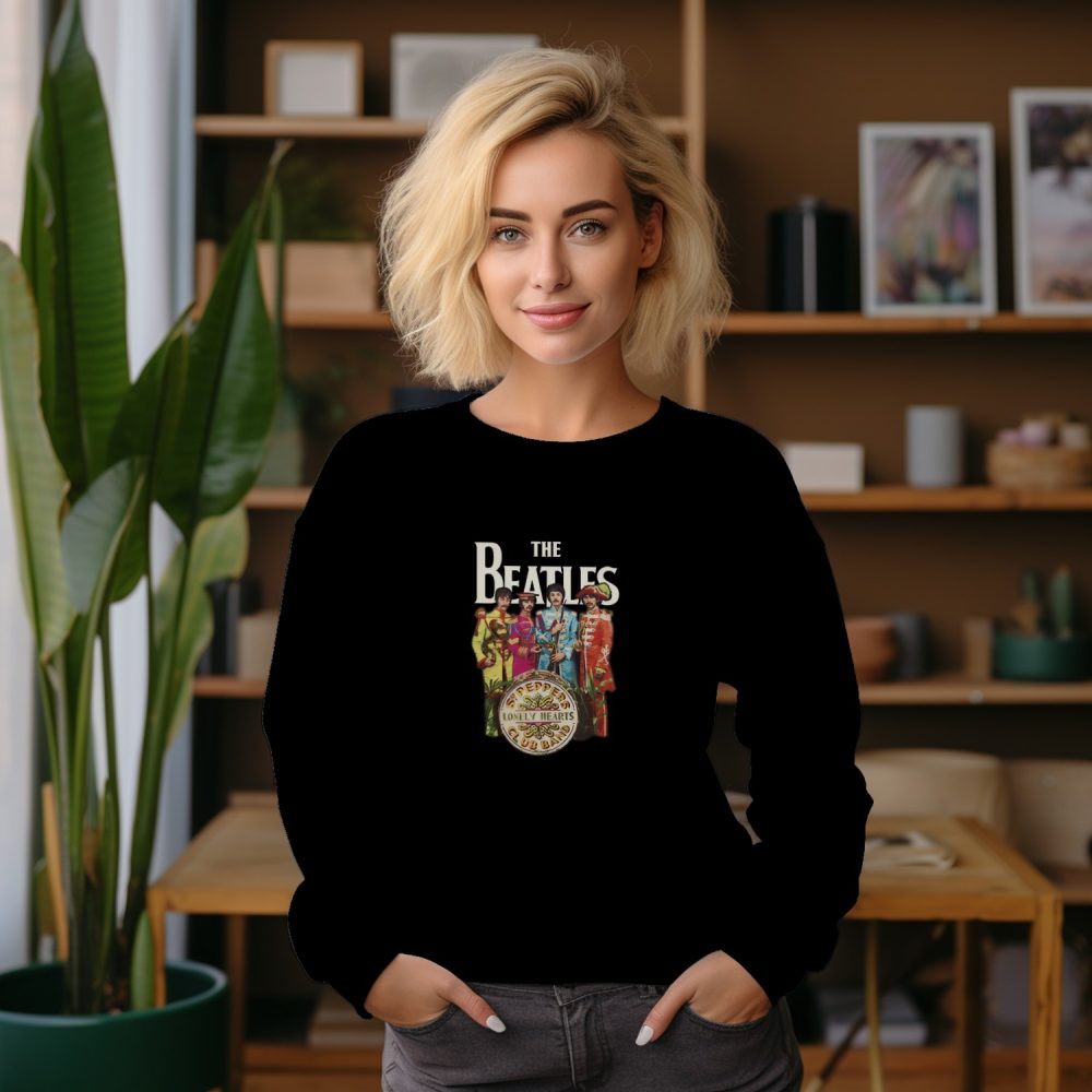 Sweat oversize coton bio Femme The Beatles avec un design de The Beatles Lonely Hearts