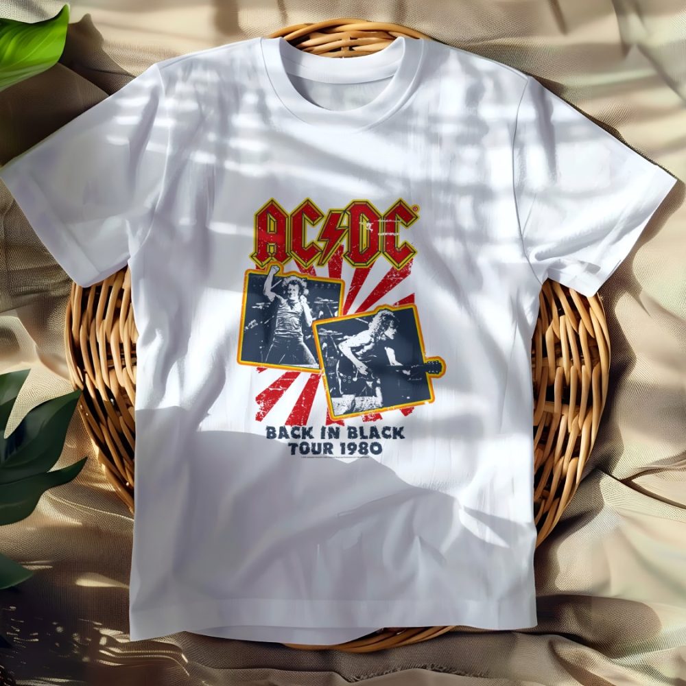 T-shirt Femme ACDC avec un design de ACDC Black in Back