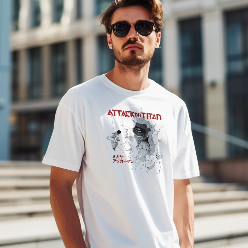 T-shirt Homme Attack On Titan avec un design de Attack On Titan Broken Wall