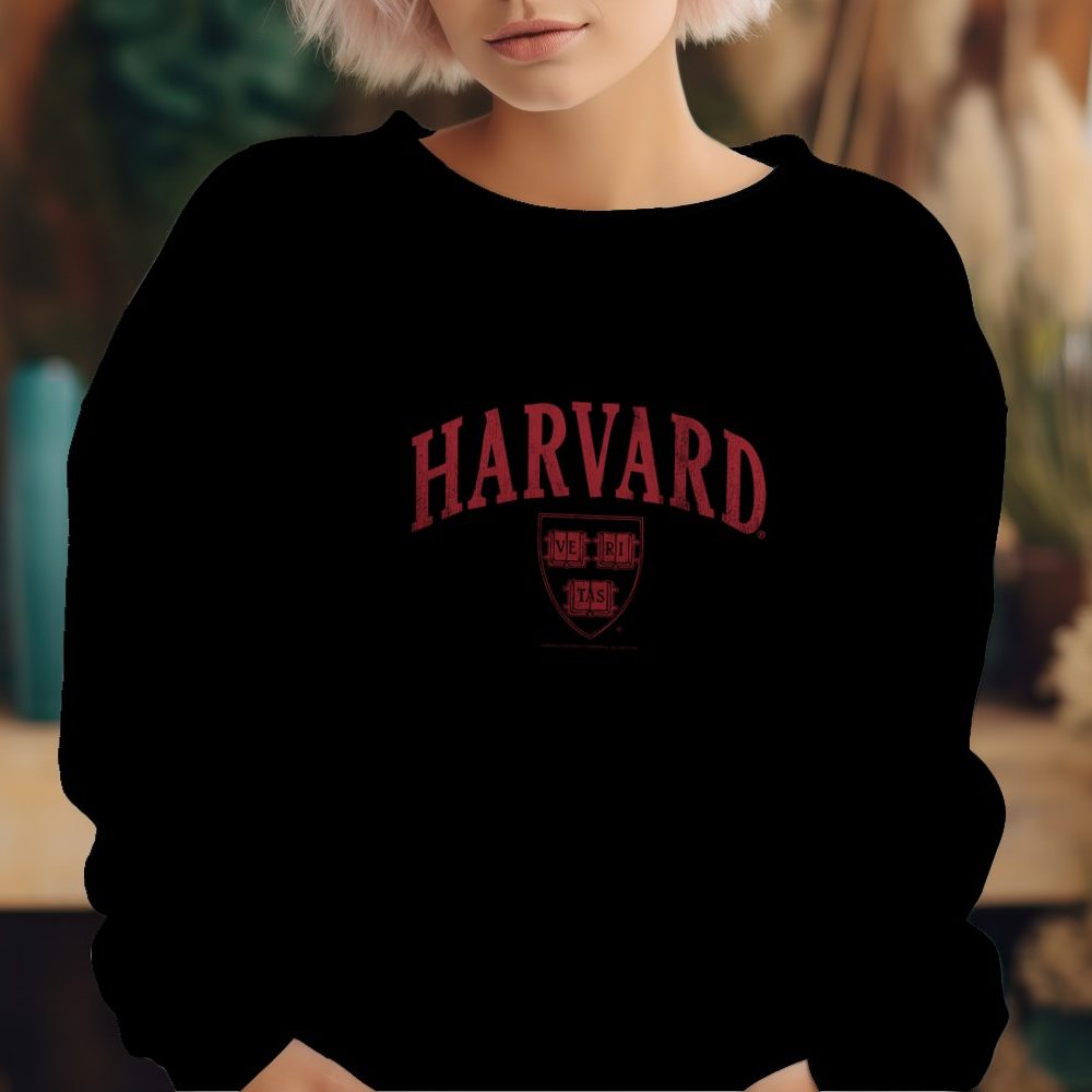 Sweat oversize coton bio Femme Harvard avec un design de Harvard Arc Écusson Used rouge
