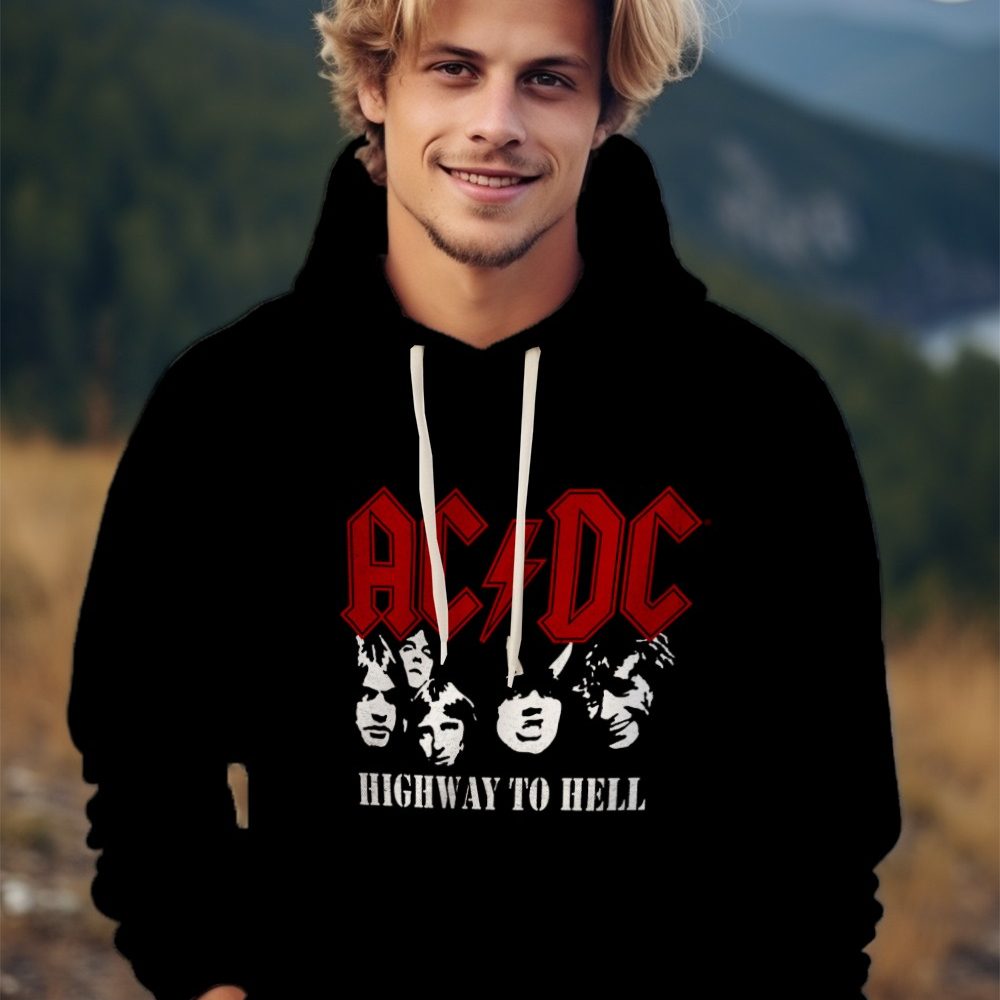Sweat-shirt à capuche Homme ACDC avec un design de ACDC Highway to Hell