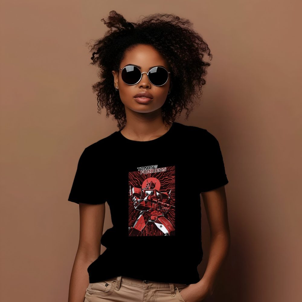 T-shirt Femme Transformers avec un design de Transformers Electronics noir