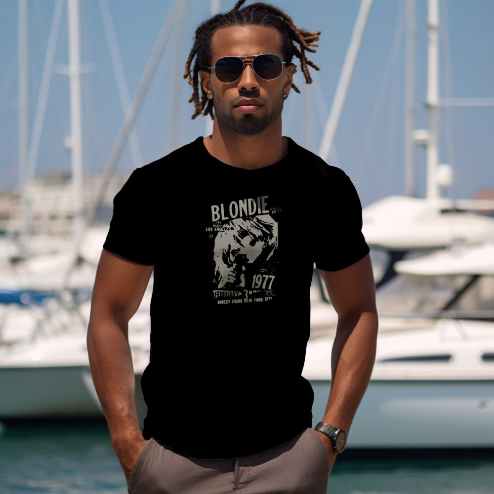 T-shirt Homme Blondie avec un design de Blondie 1977 gris