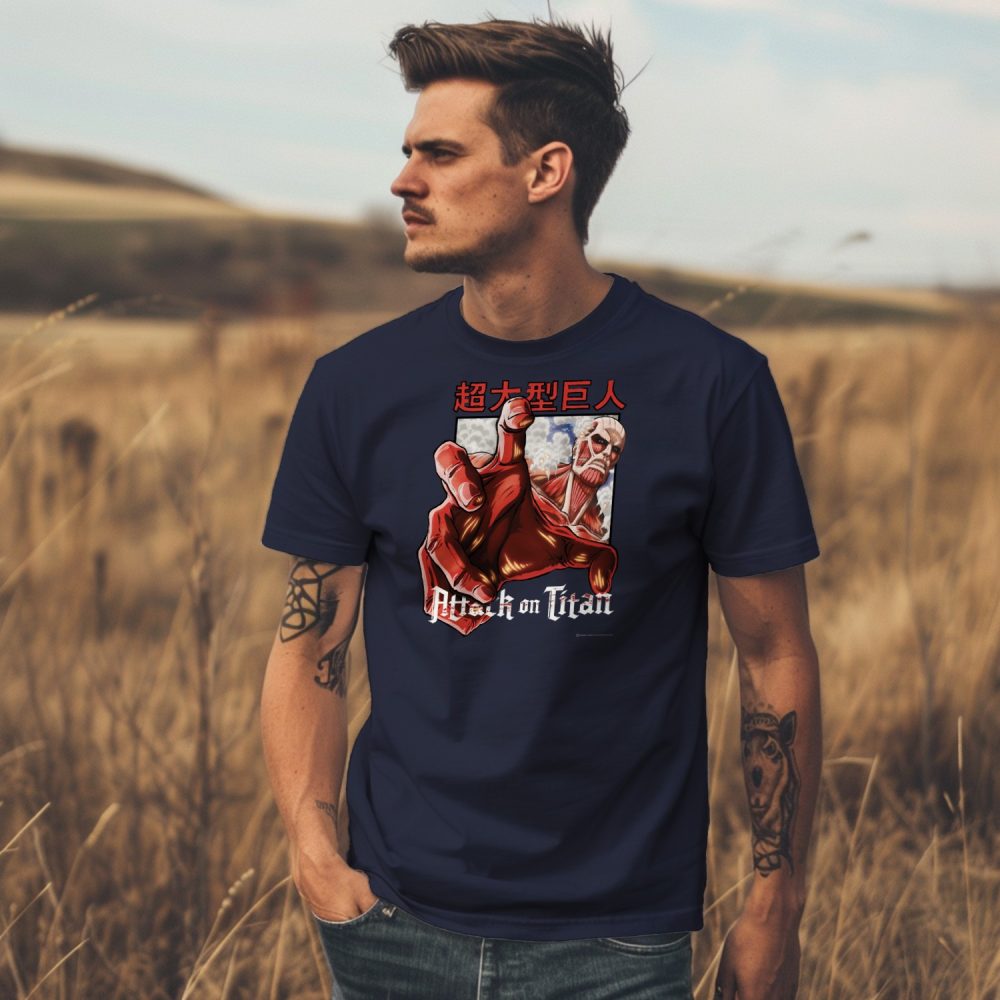 T-shirt Homme Attack On Titan avec un design de Attack On Titan Hand blanc