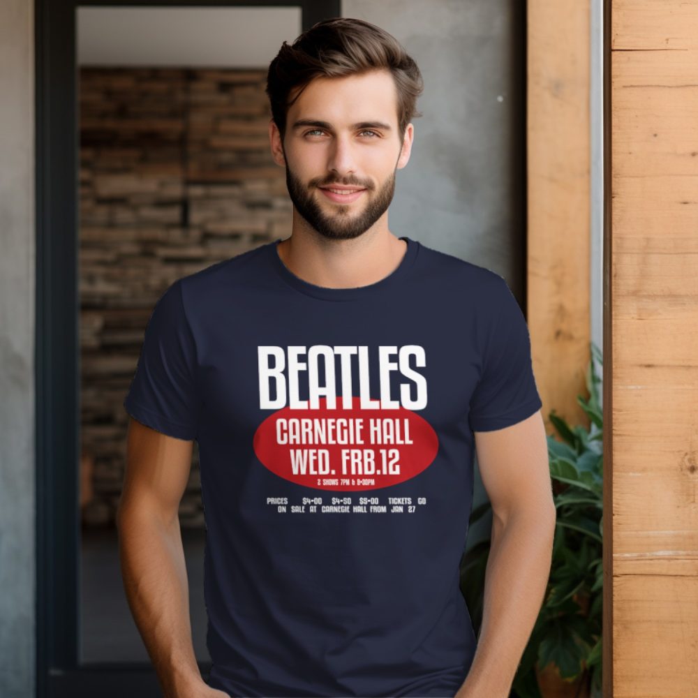 T-shirt Homme The Beatles avec un design de The Beatles Carnegie Hall rouge