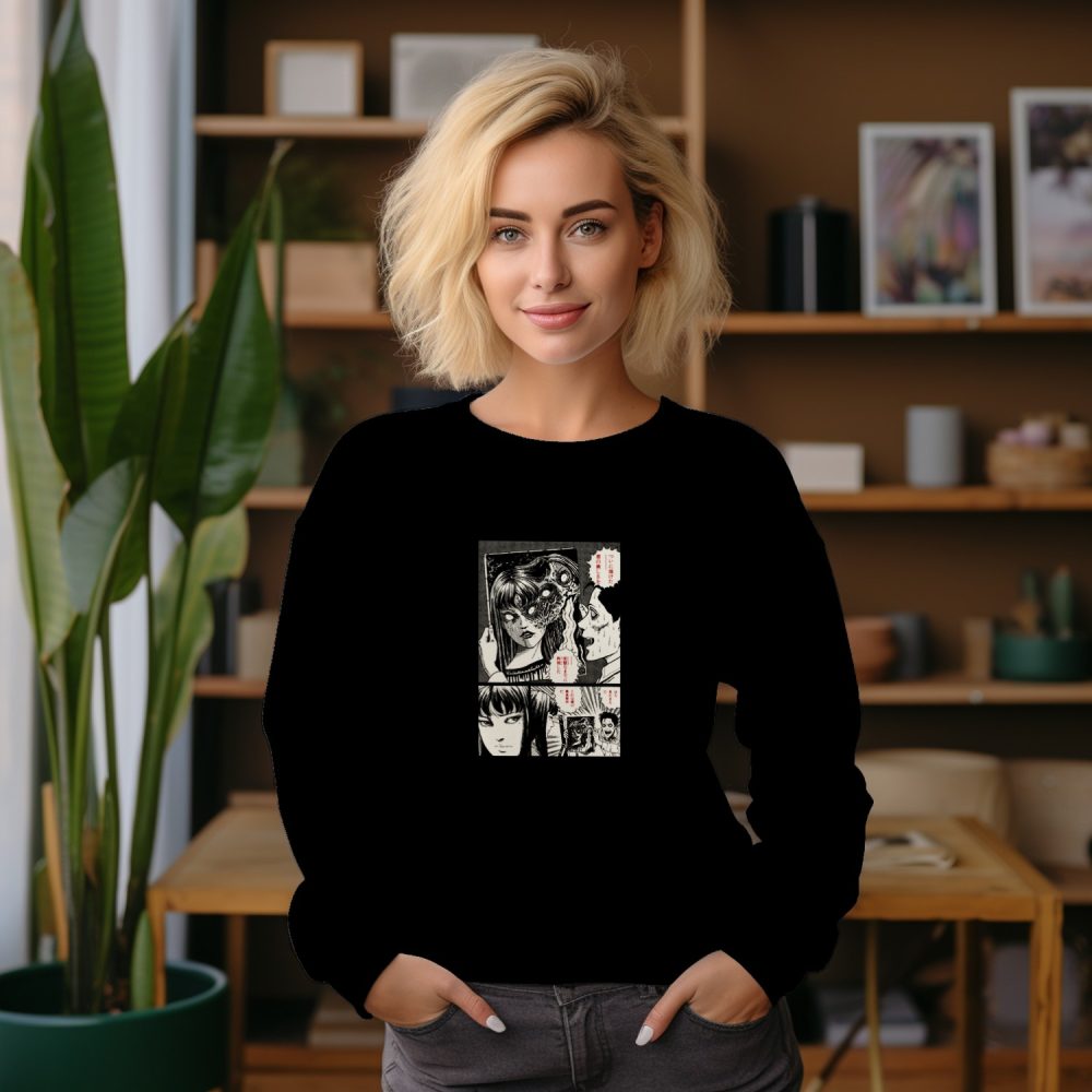 Sweat oversize coton bio Femme Junji Ito Collection avec un design de Junji Ito Collection Portrait