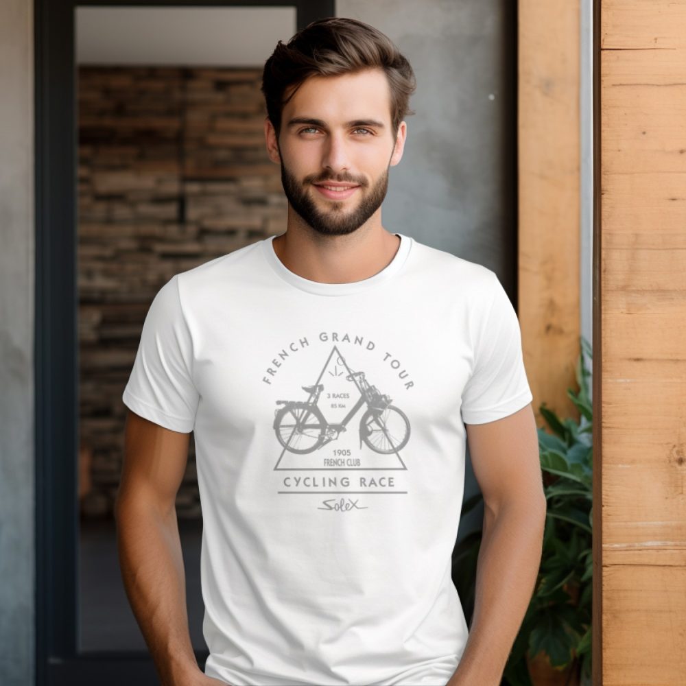 T-shirt Homme Solex avec un design de Solex French Grand Tour gris
