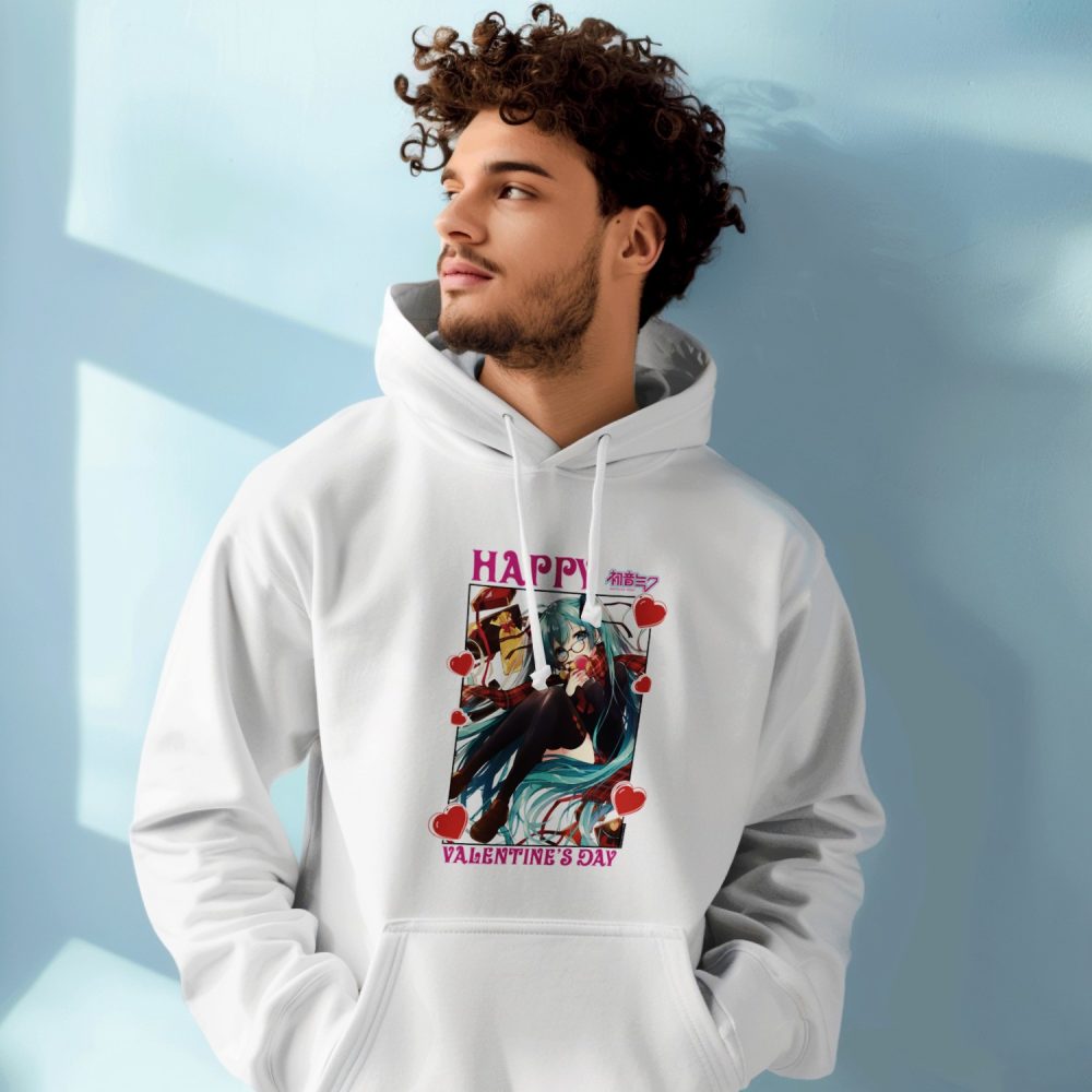 Sweat-shirt à capuche Homme Hatsune Miku avec un design de Hatsune Miku Valentine