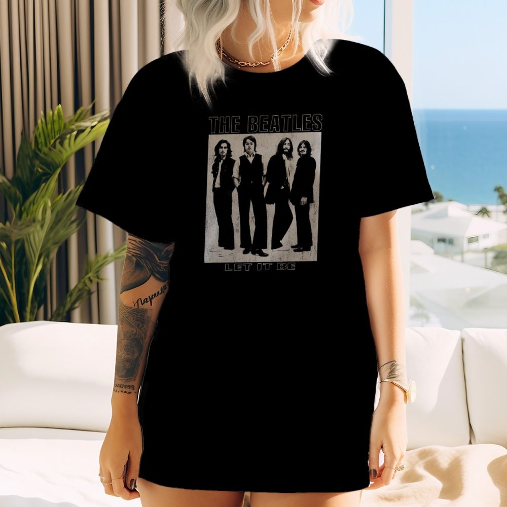 T-shirt oversize coton bio Femme The Beatles avec un design de The Beatles Let It Be blanc