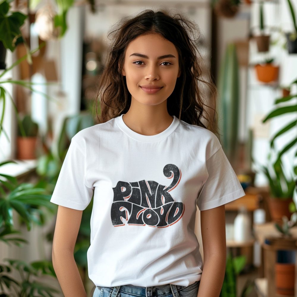 T-shirt femme Pink Floyd avec un design de Pink Floyd Wavy Used noir