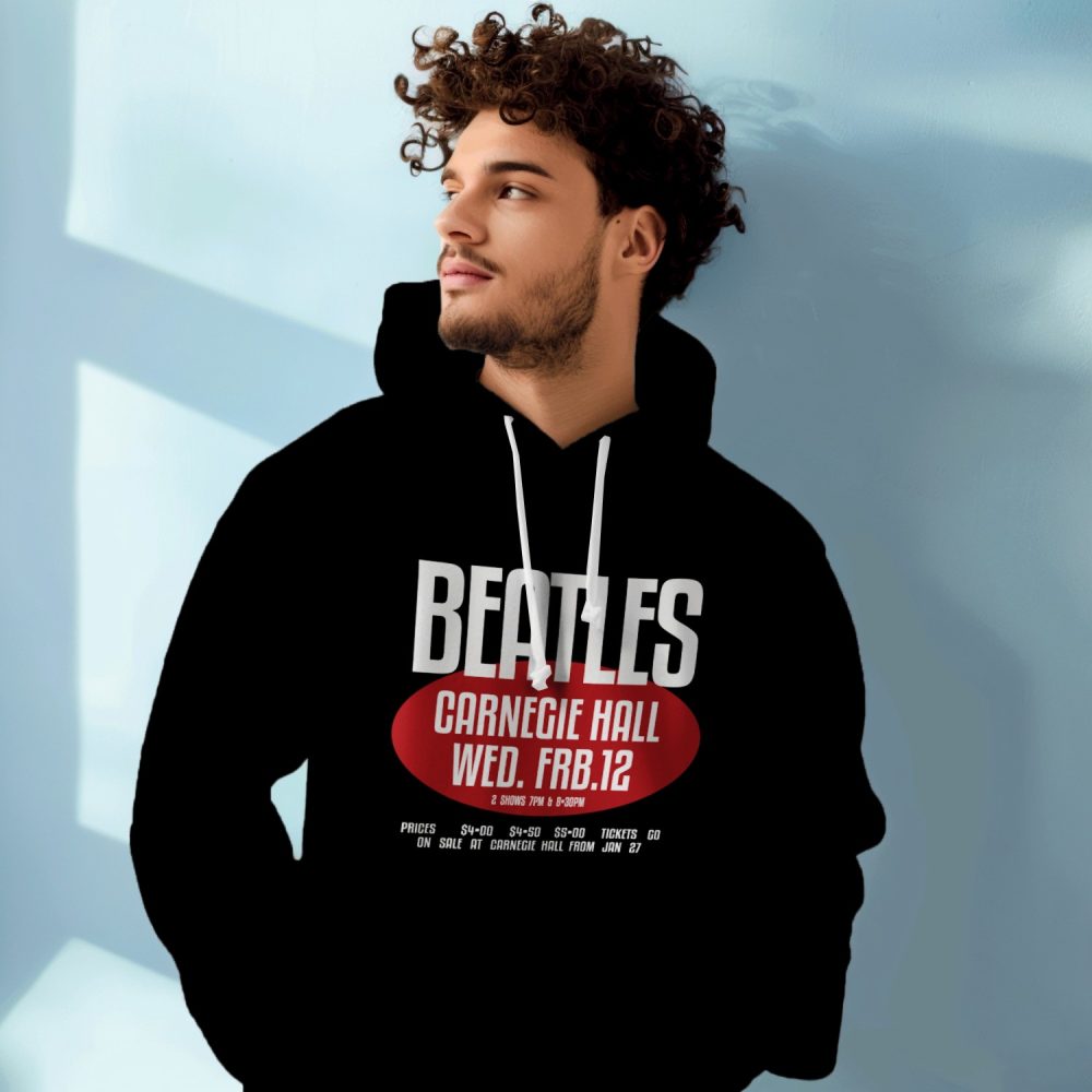 Sweat-shirt à capuche Homme The Beatles avec un design de The Beatles Carnegie Hall rouge