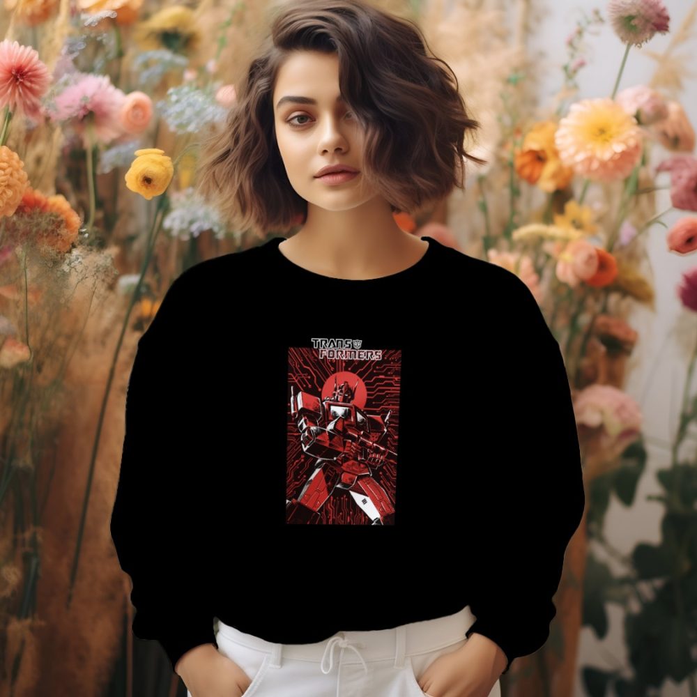 Sweat oversize coton bio Femme Transformers avec un design de Transformers Electronics noir