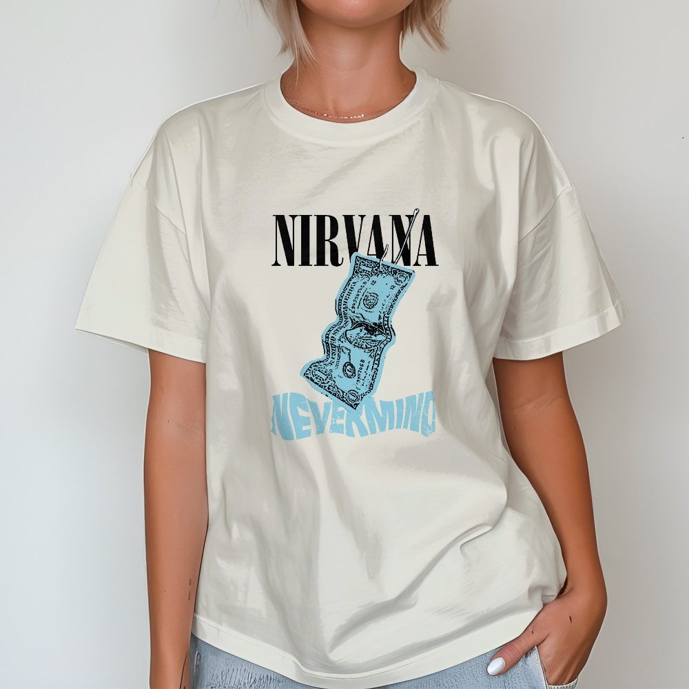 T-shirt oversize coton bio femme Femmes avec un design de Nirvana Nevermind noir
