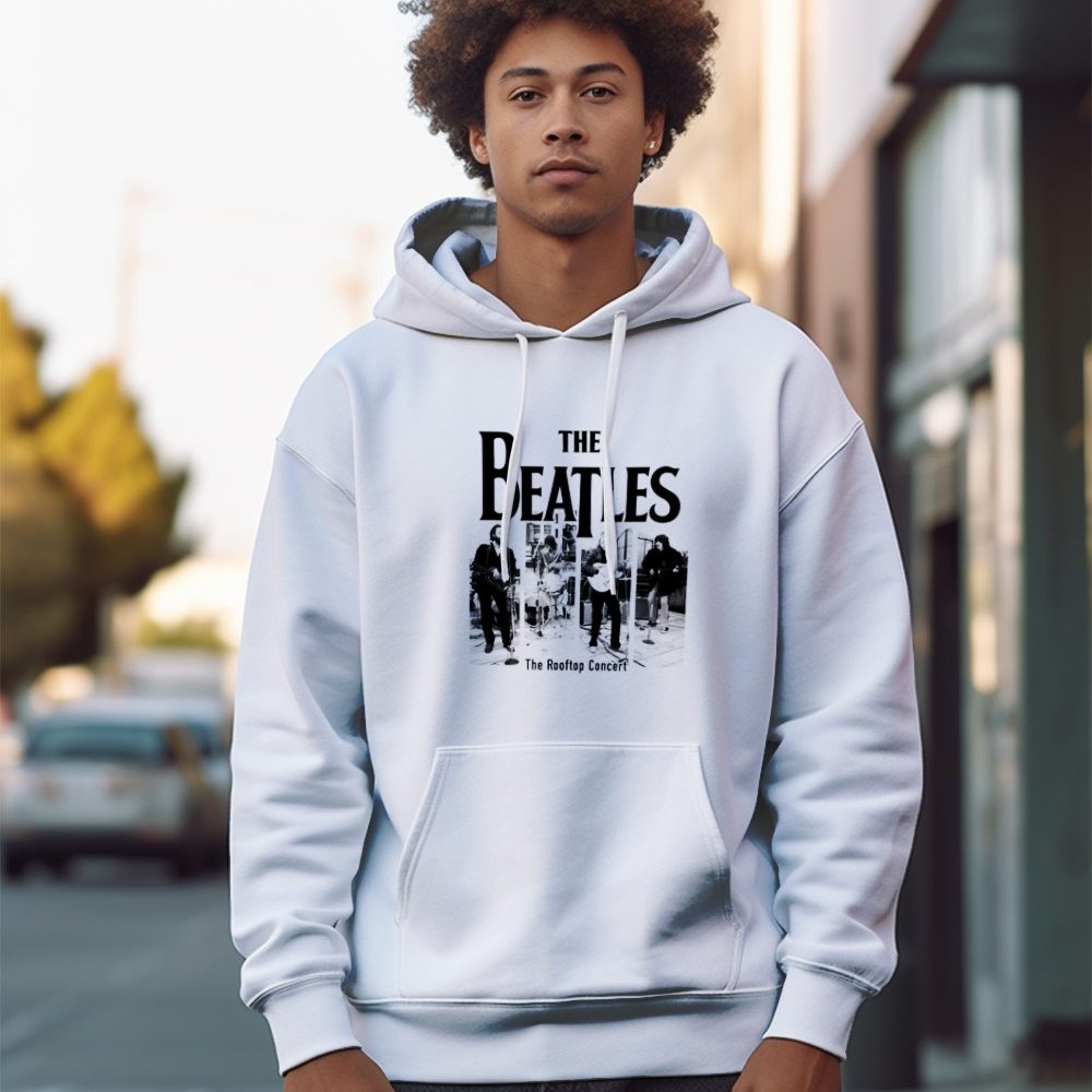 Sweat-shirt à capuche Homme The Beatles avec un design de The Beatles Live noir