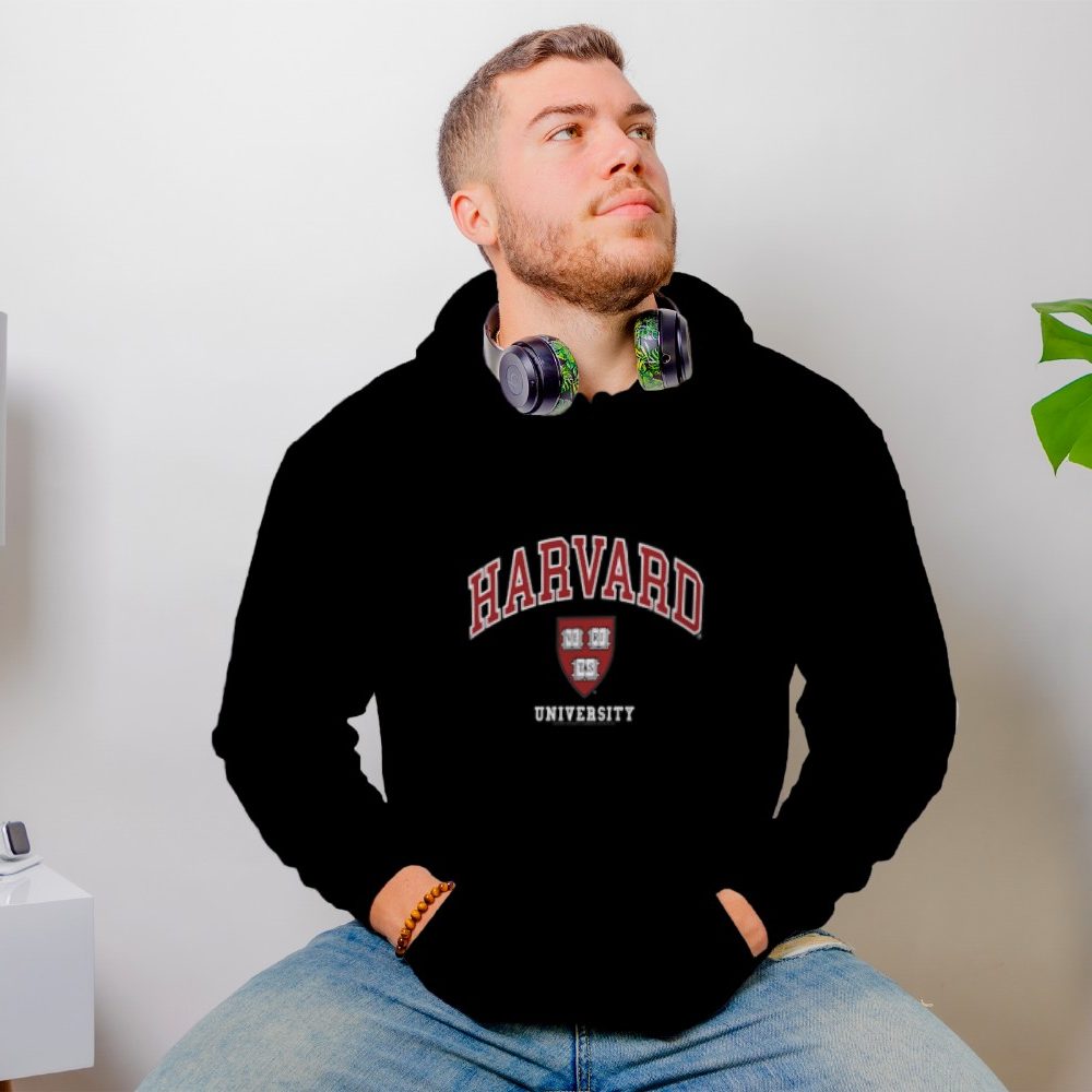 Sweat-shirt à capuche Homme Harvard avec un design de Harvard Arc Écusson University blanc