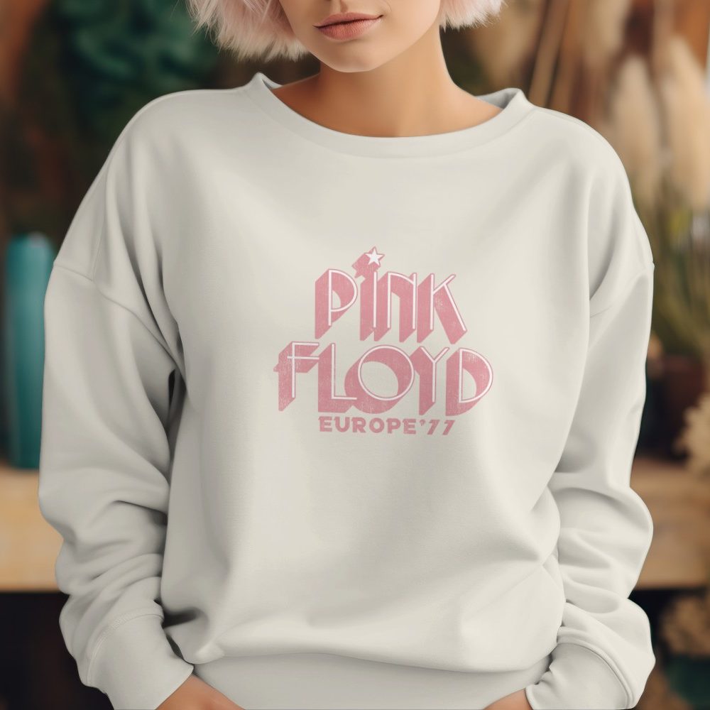 Sweat oversize coton bio Femme Pink Floyd avec un design de Europe 77 saumon