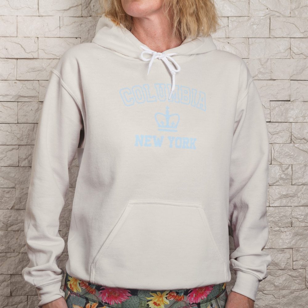 Sweat-shirt à capuche femme Columbia avec un design de Columbia New York bleu ciel