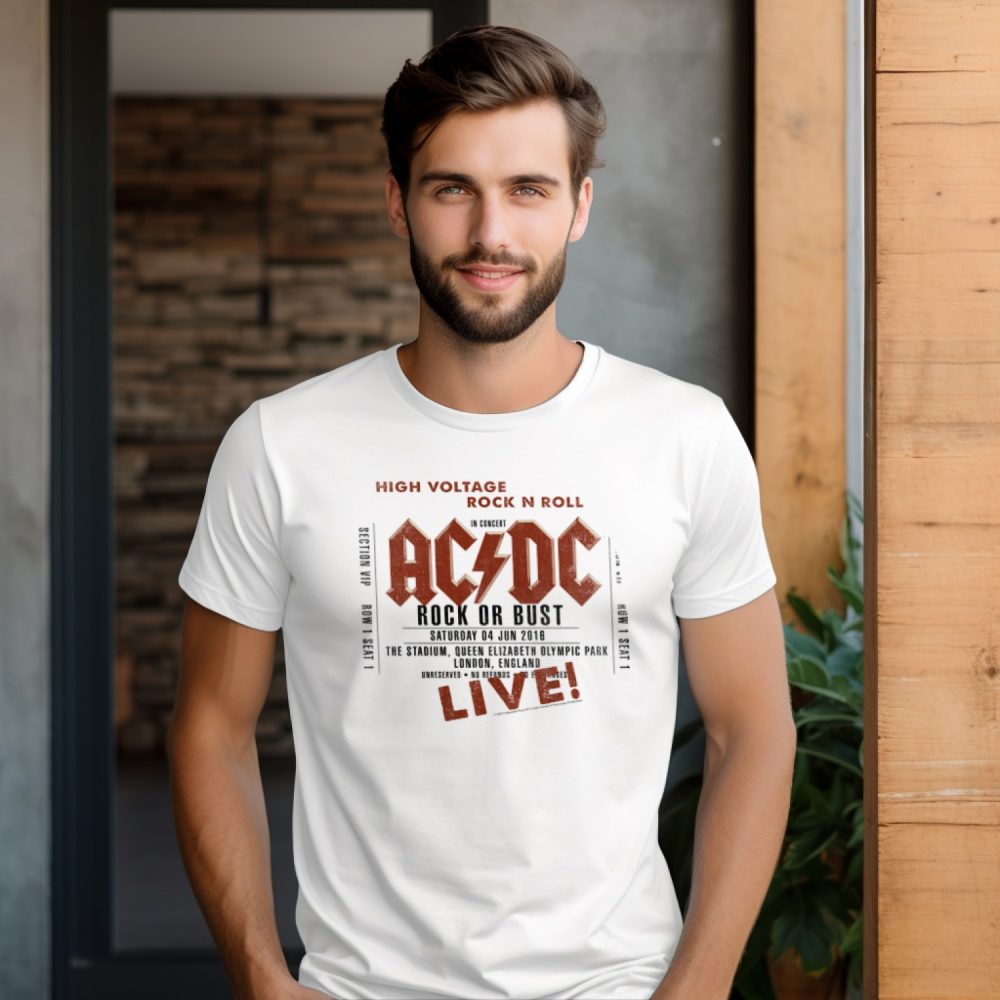 T-shirt homme ACDC avec un design de ACDC Rock or Bust