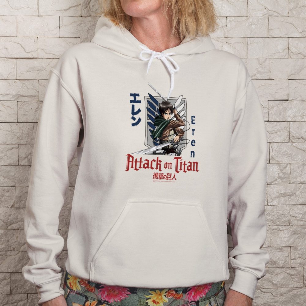 Sweat-shirt à capuche Femme Attack On Titan avec un design de Attack On Titan Eren
