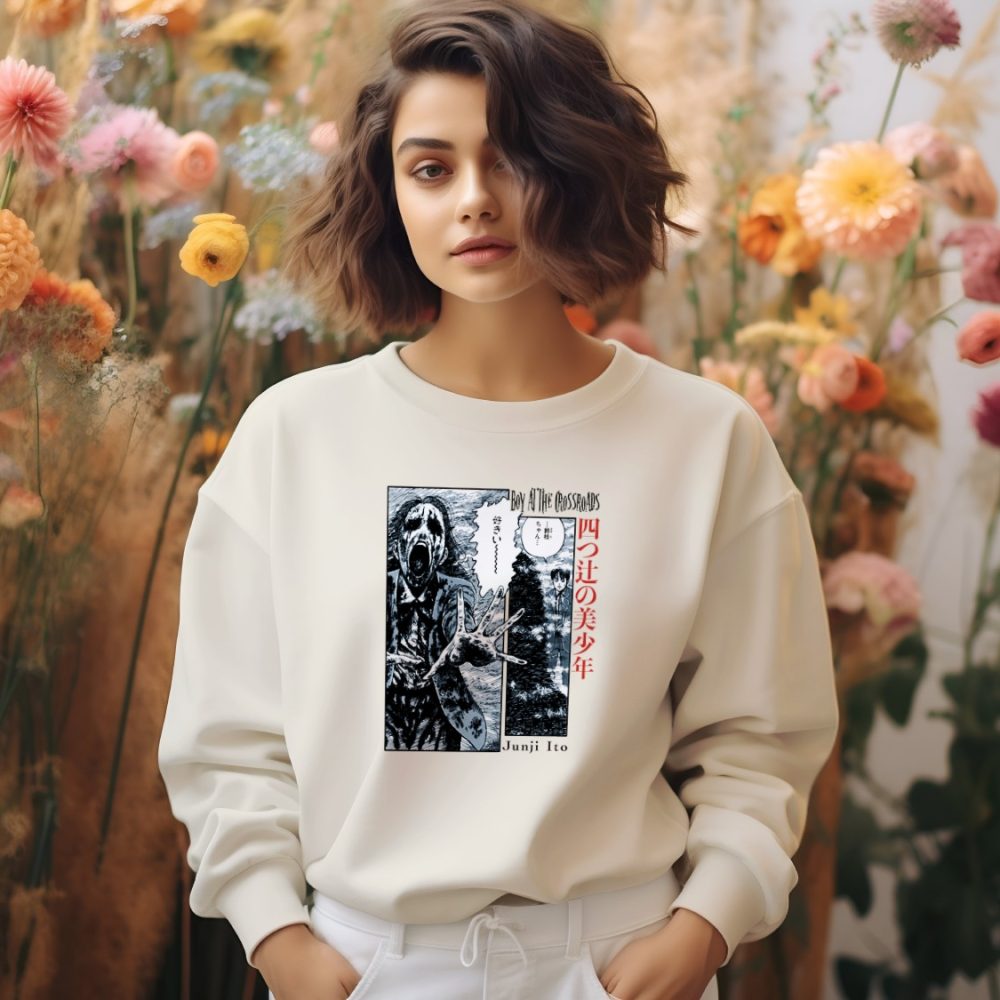 Sweat oversize coton bio Femme Junji Ito Collection avec un design de Junji Ito Collection Crossroads BD