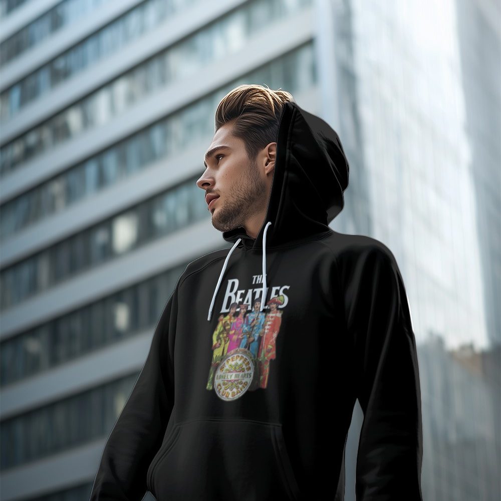 Sweat-shirt à capuche Homme The Beatles avec un design de The Beatles Lonely Hearts