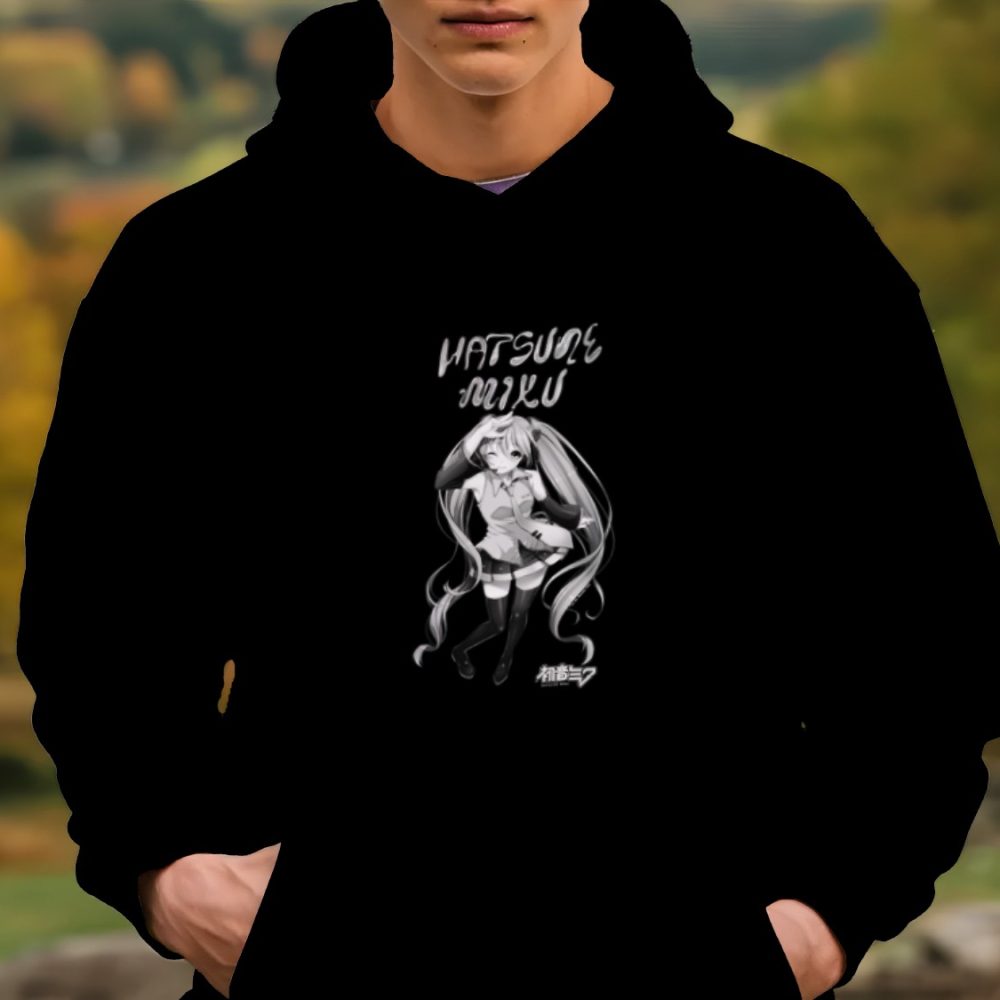 Sweat-shirt à capuche Homme Hatsune Miku avec un design de Hatsune Miku White Art