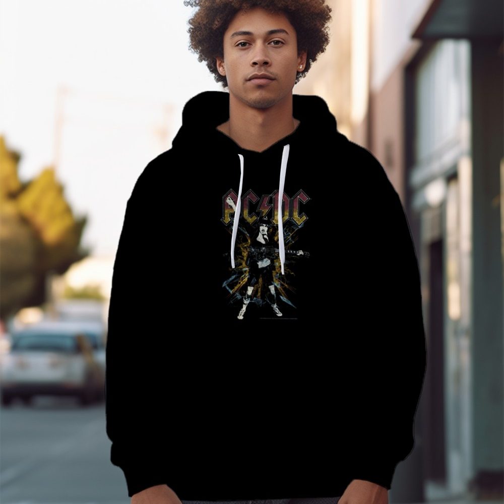 Sweat-shirt à capuche homme ACDC avec un design de ACDC Rock clair