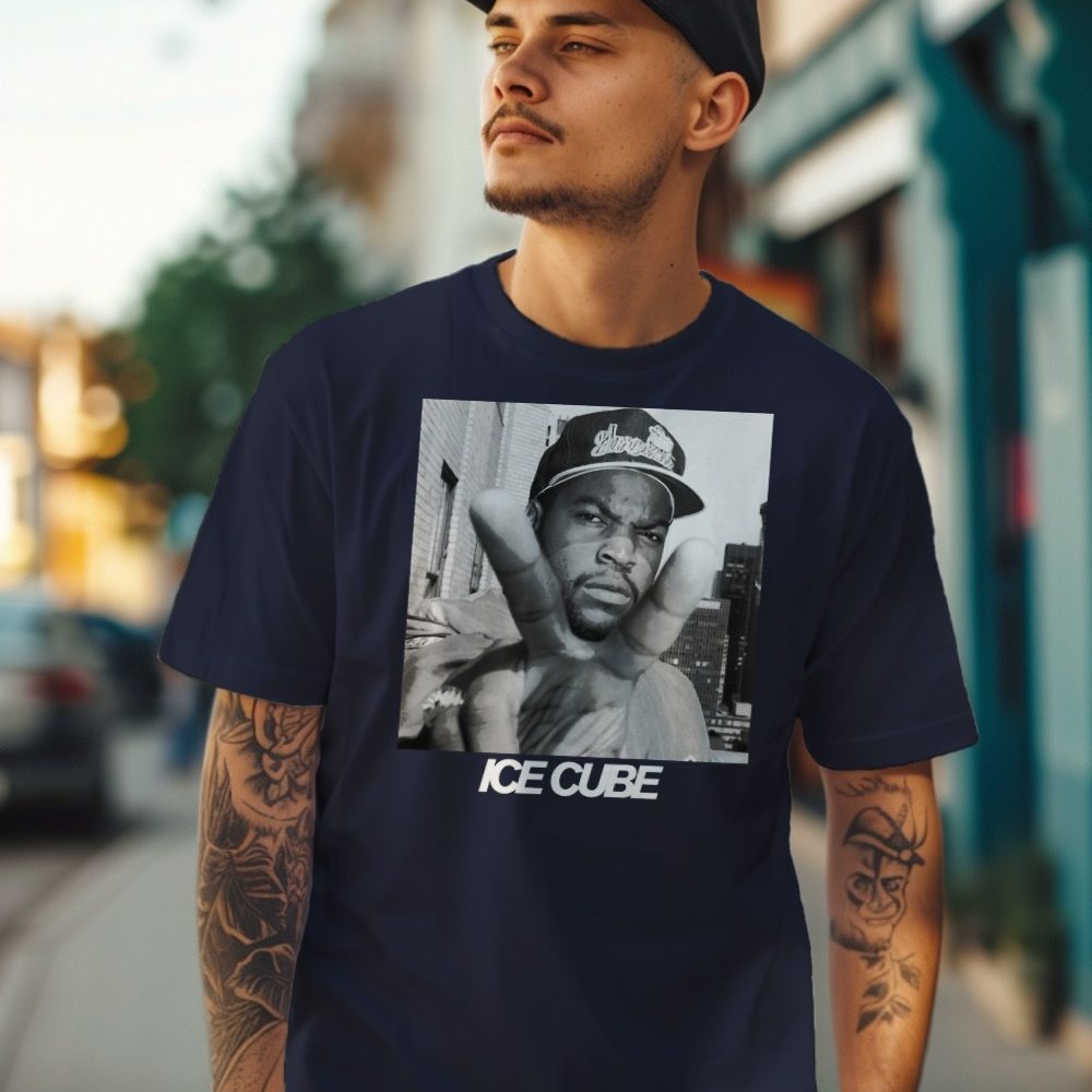 T-shirt homme Ice Cube avec un design de Ice Cube Peace n&b