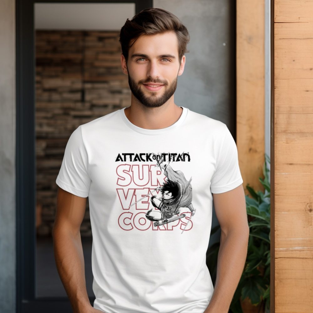 T-shirt Homme Attack On Titan avec un design de Attack On Titan Survey Corps