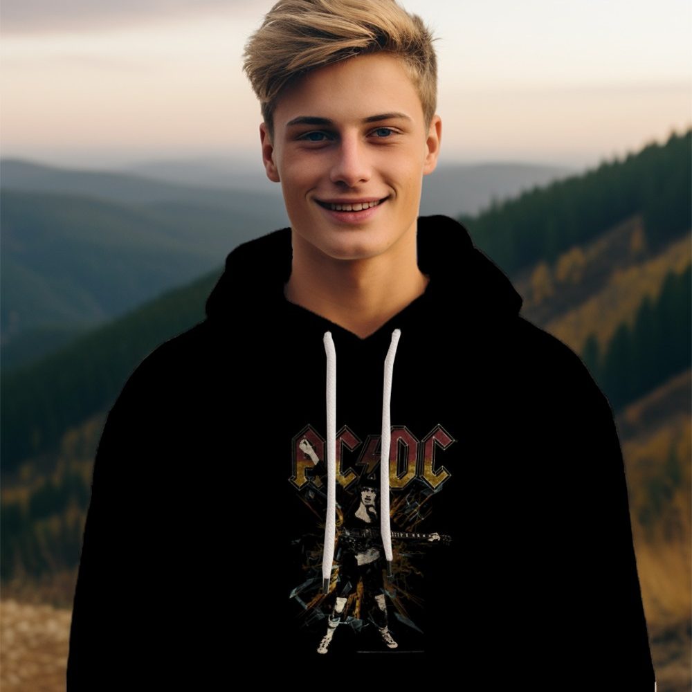 Sweat-shirt à capuche Homme ACDC avec un design de ACDC Rock clair