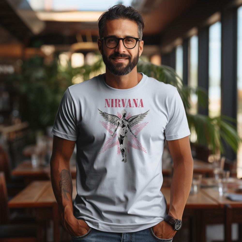 T-shirt homme Nirvana avec un design de Nirvana In Utero rouge