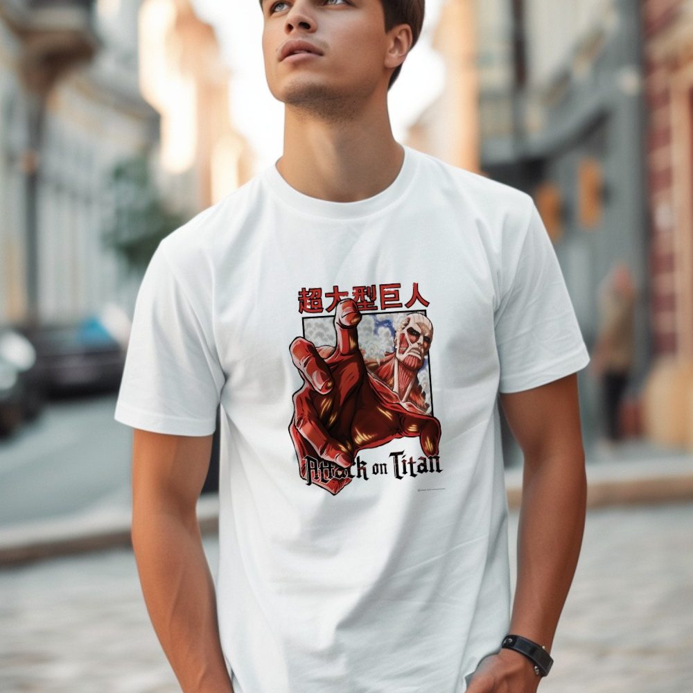 T-shirt Homme Attack On Titan avec un design de Attack On Titan Hand noir