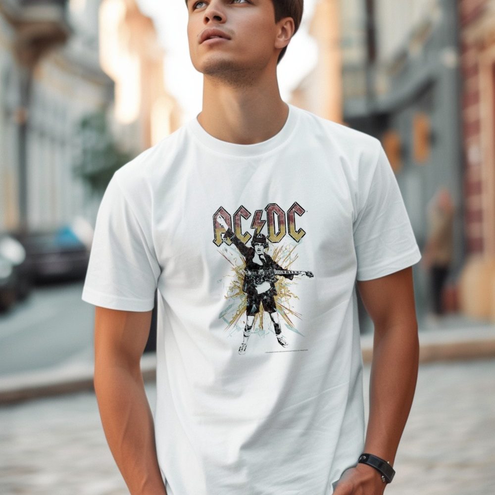 T-shirt homme ACDC avec un design de ACDC Rock noir