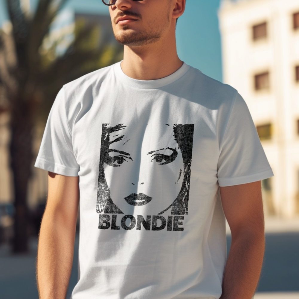 T-shirt Homme Blondie avec un design de Blondie Visage noir