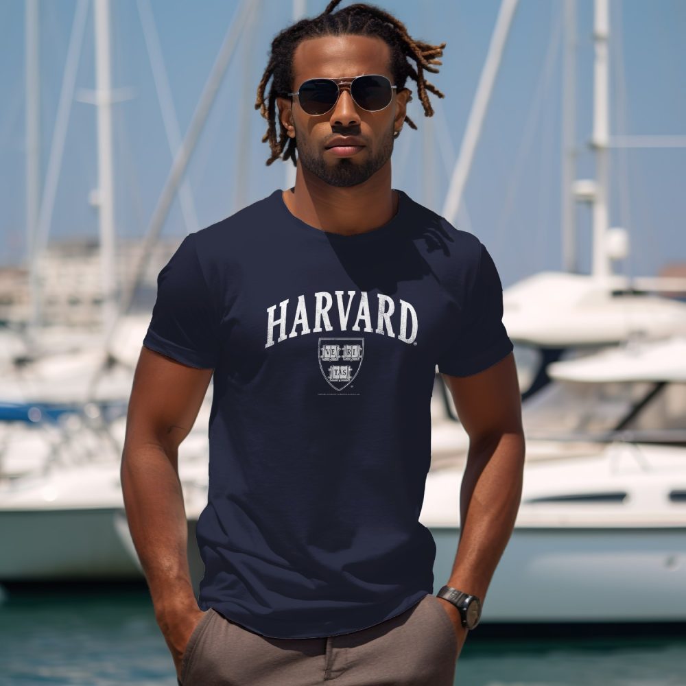 T-shirt Homme Harvard avec un design de Harvard Arc Écusson Used blanc