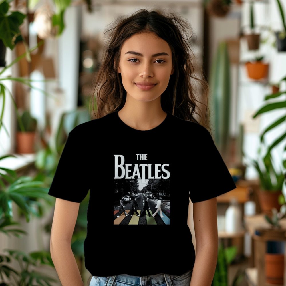 T-shirt Femme The Beatles avec un design de The Beatles Crossing Road color
