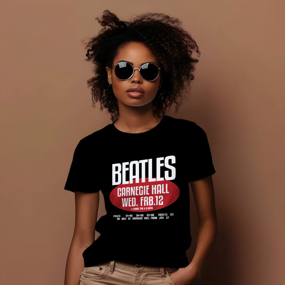 T-shirt Femme The Beatles avec un design de The Beatles Carnegie Hall rouge